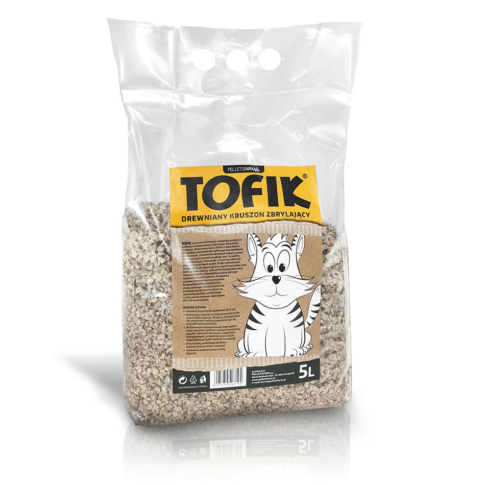 Tofik – naturalny żwirek zbrylający dla kota 5L