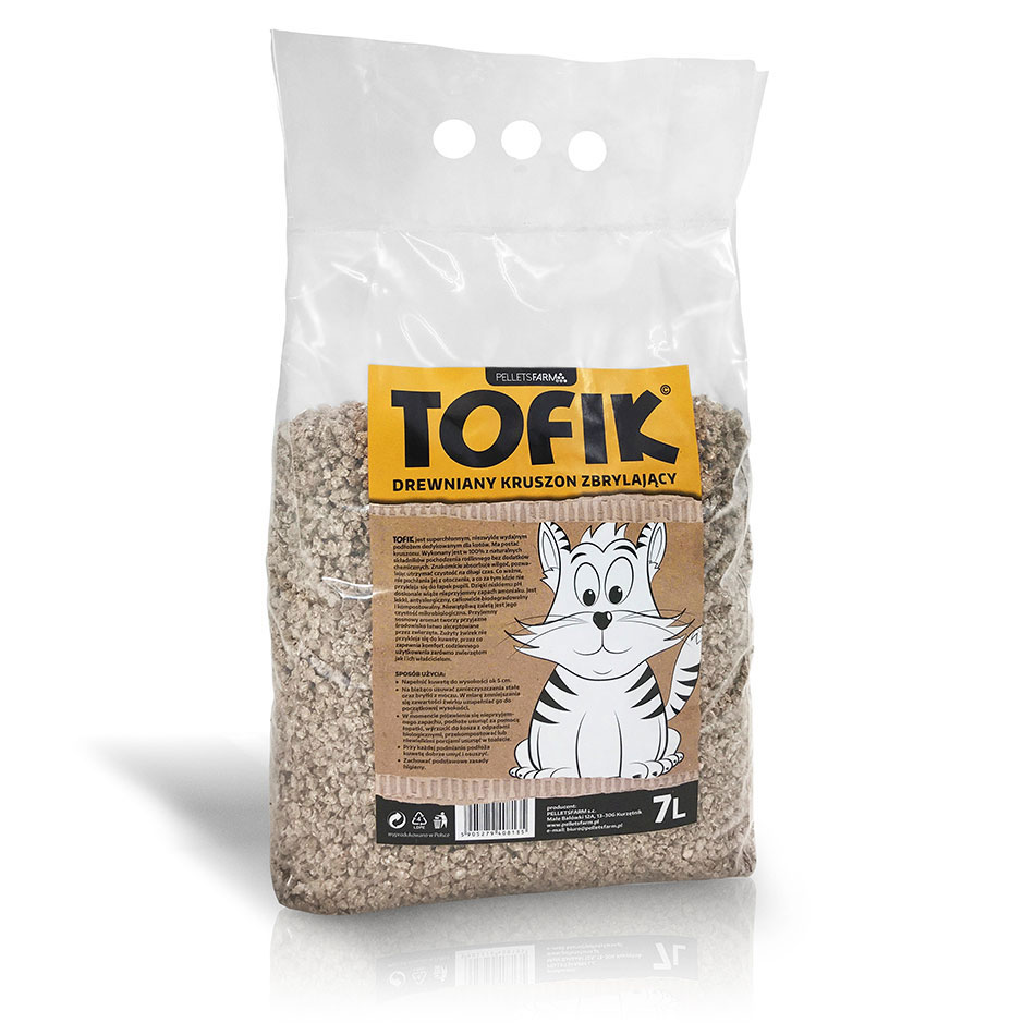 Tofik 7 L – Clumping Litter for Cats, Crumbled