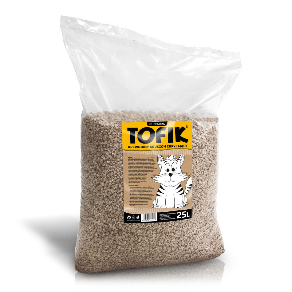 Tofik – naturalny żwirek zbrylający dla kota 25 L