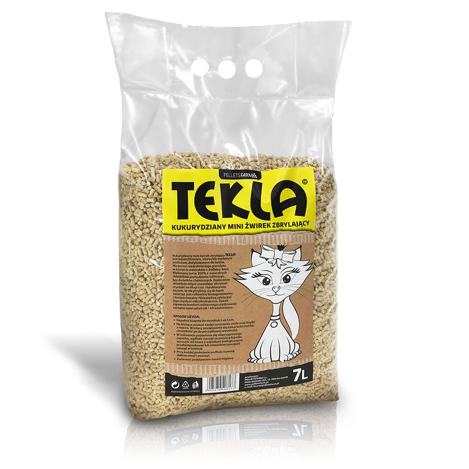 Tekla – kukurydziany żwirek zbrylający 3 mm, 7 l